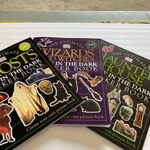 Set of 3, Ghost 👻, Wizards 🧙‍♀️, Haunted House Glow in the Dark Sticker Book